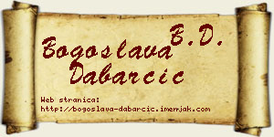 Bogoslava Dabarčić vizit kartica